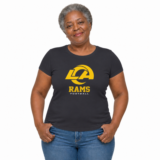 Los Angeles Rams  Women's NFL Big Logo Cotton T-Shirt - Charcoal