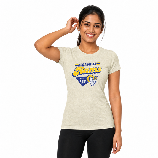 Los Angeles Rams  NFL Womens Vintage Charm T-Shirt Short Sleeve - Birch