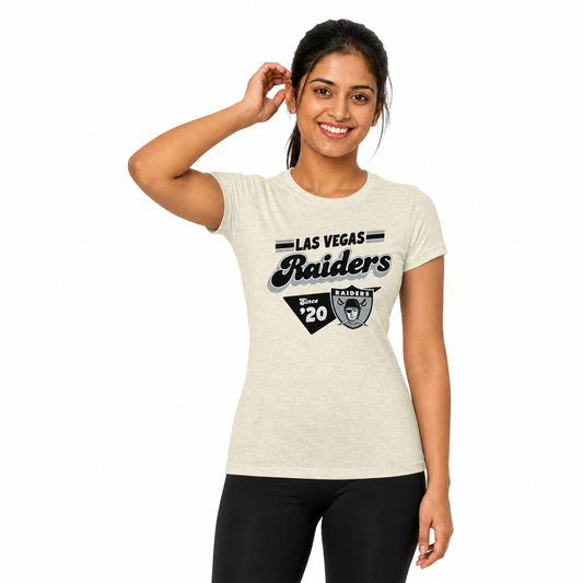 Las Vegas Raiders  NFL Womens Vintage Charm T-Shirt Short Sleeve - Birch