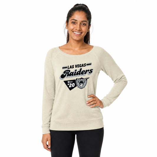 Las Vegas Raiders  Womens Vintage Charm French Terry Crewneck - Birch