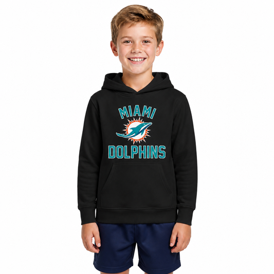 Miami Dolphins Youth Gameday Hoodie Sweatshirt - Black