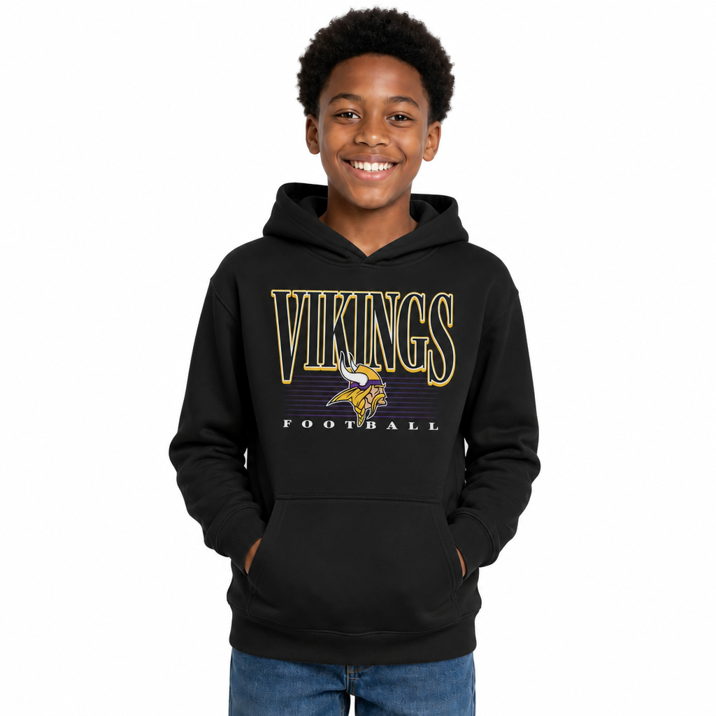 Minnesota Vikings NFL Youth Overtime Blueprint Fleece Hoodie Sweatshirt - Black
