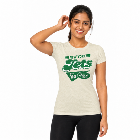 New York Jets  NFL Womens Vintage Charm T-Shirt Short Sleeve - Birch
