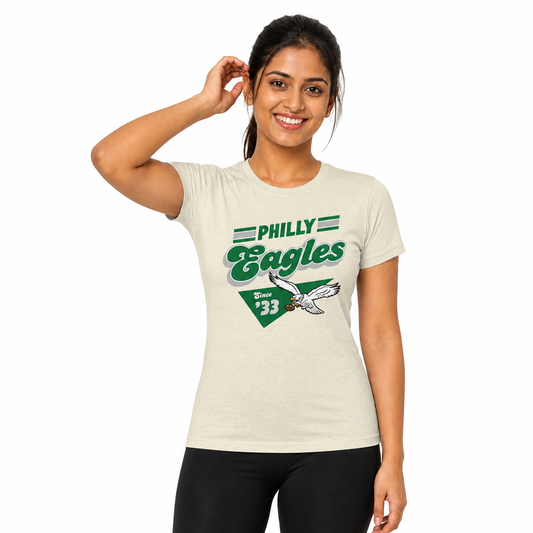 Philadelphia Eagles  NFL Womens Vintage Charm T-Shirt Short Sleeve - Birch