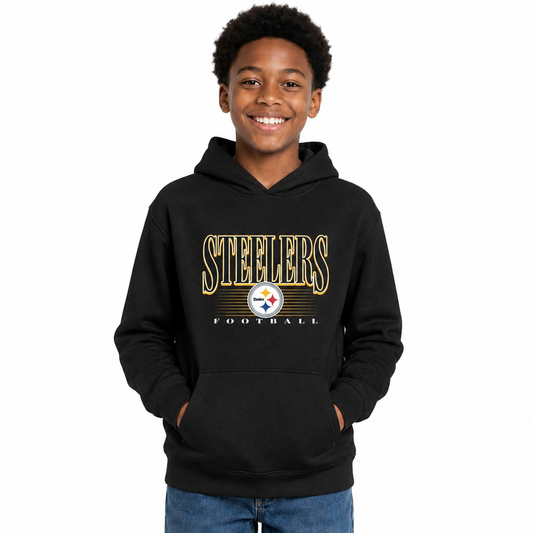 Pittsburgh Steelers NFL Youth Overtime Blueprint Fleece Hoodie Sweatshirt - Black