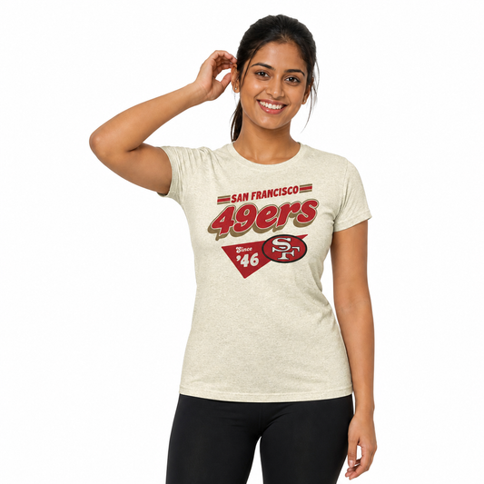 San Francisco 49ers  NFL Womens Vintage Charm T-Shirt Short Sleeve - Birch