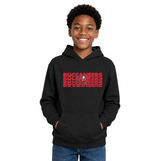 San Francisco 49ers NFL Youth Repeating Logo Football Fleece Hooded Sweatshirt - Red