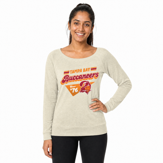 Tampa Bay Buccaneers  Womens Vintage Charm Crewneck - Birch