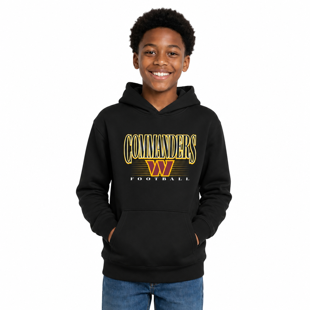 Washington Commanders NFL Youth Overtime Blueprint Fleece Hoodie Sweatshirt - Black
