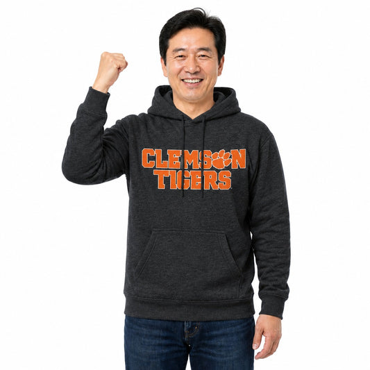 Clemson Tigers  NCAA Charcoal Pullover Hoodie Sweatshirt Men Women - Charcoal