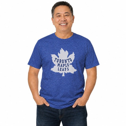 Toronto Maple Leafs  Retro Logo Heathered T-Shirt Men Women NHL Fan - Royal Heather