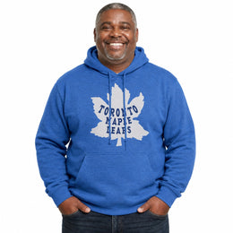 Toronto Maple Leafs  Retro Logo Fleece Hoodie Officially Licensed NHL - Royal Heather
