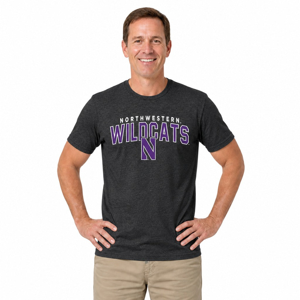 Northwestern Wildcats  Starting Fresh Heathered Tee - Black Heather