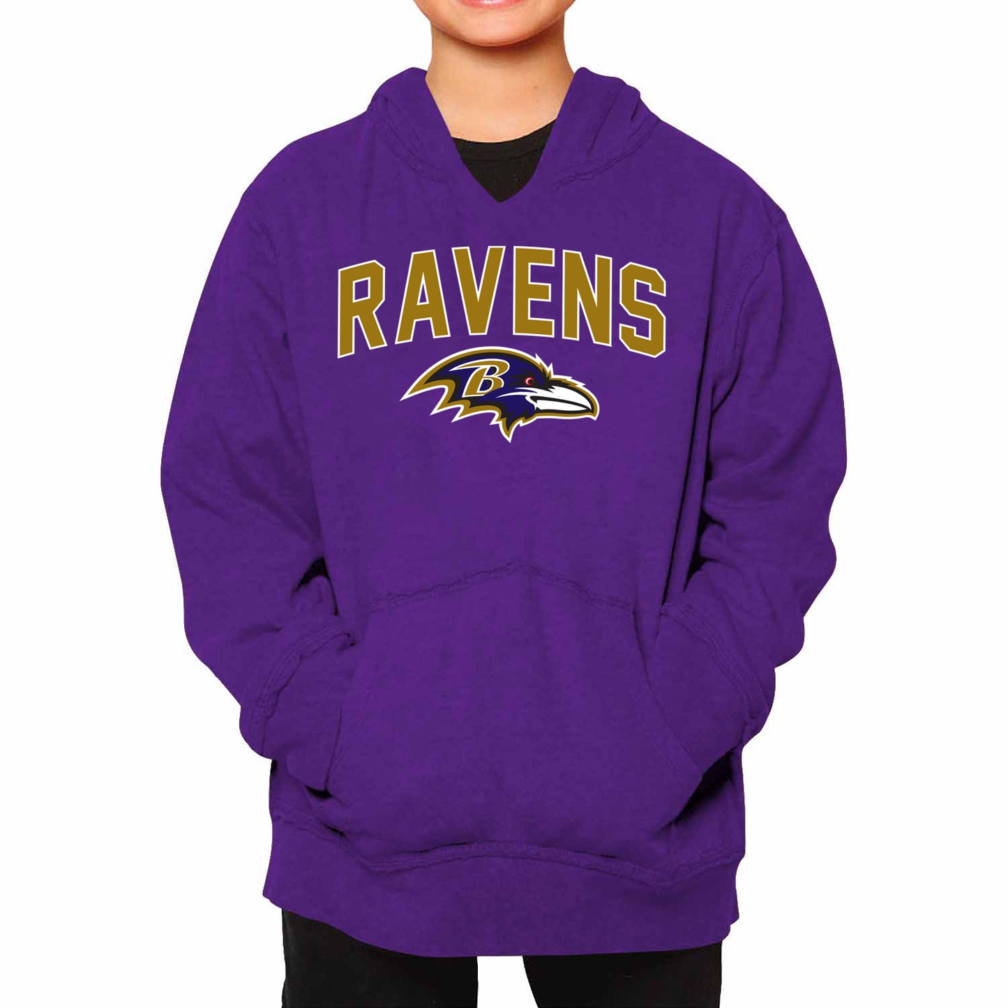 Baltimore Ravens NFL Youth Home Team Hoodie- Kids Hooded Sweatshirt - Purple
