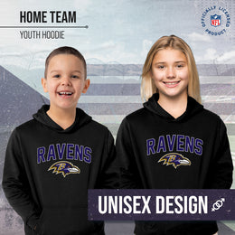 Baltimore Ravens NFL Youth Home Team Hoodie- Kids Hooded Sweatshirt - Black
