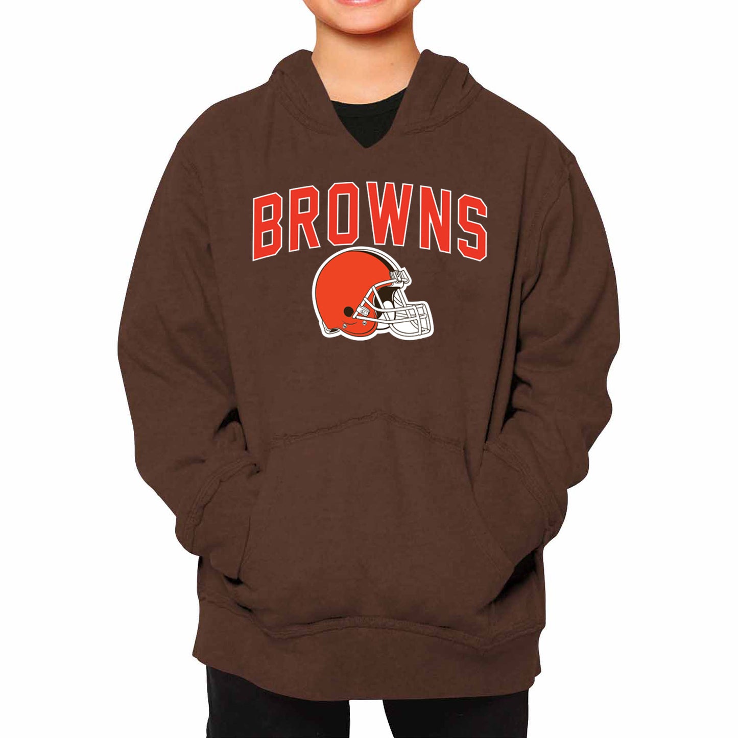 Cleveland Browns NFL Youth Home Team Hoodie- Kids Hooded Sweatshirt - Brown
