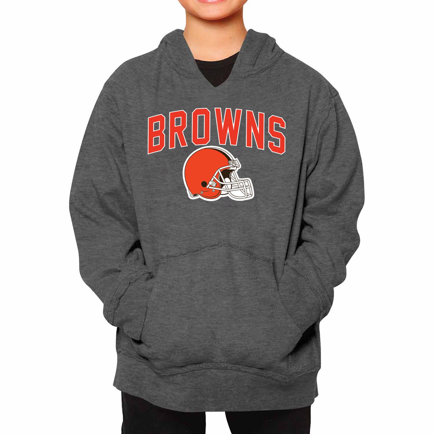 Cleveland Browns NFL Youth Home Team Hoodie- Kids Hooded Sweatshirt - Sport Gray