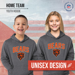Chicago Bears NFL Youth Home Team Hoodie- Kids Hooded Sweatshirt - Sport Gray