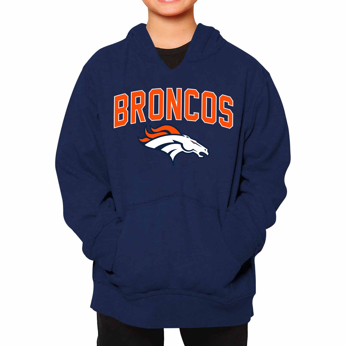 Denver Broncos NFL Youth Home Team Hoodie- Kids Hooded Sweatshirt - Navy