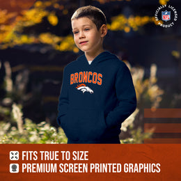 Denver Broncos NFL Youth Home Team Hoodie- Kids Hooded Sweatshirt - Navy