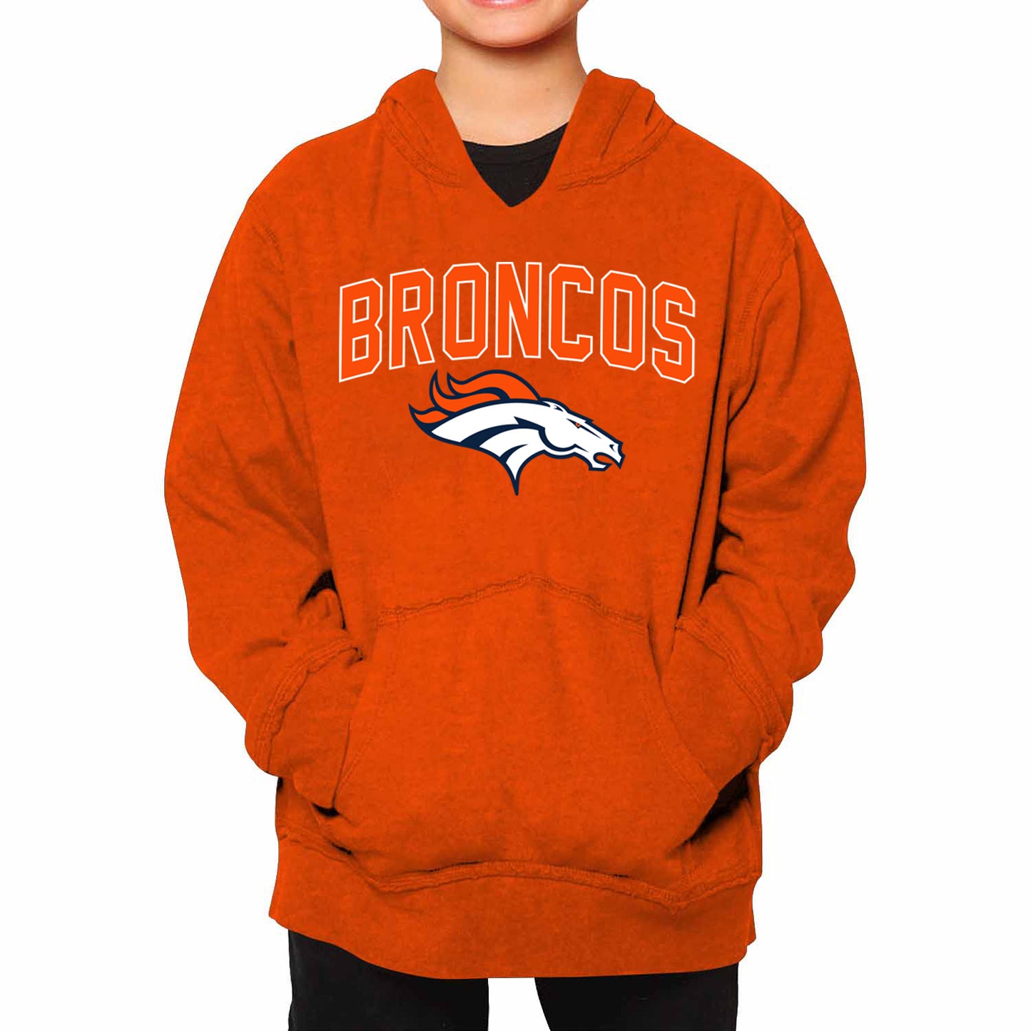 Denver Broncos NFL Youth Home Team Hoodie- Kids Hooded Sweatshirt - Orange