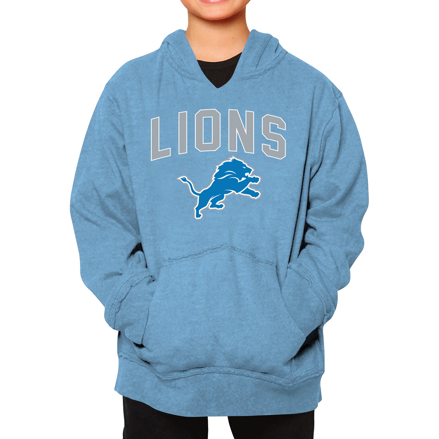 Detroit Lions NFL Youth Home Team Hoodie- Kids Hooded Sweatshirt - Light Blue