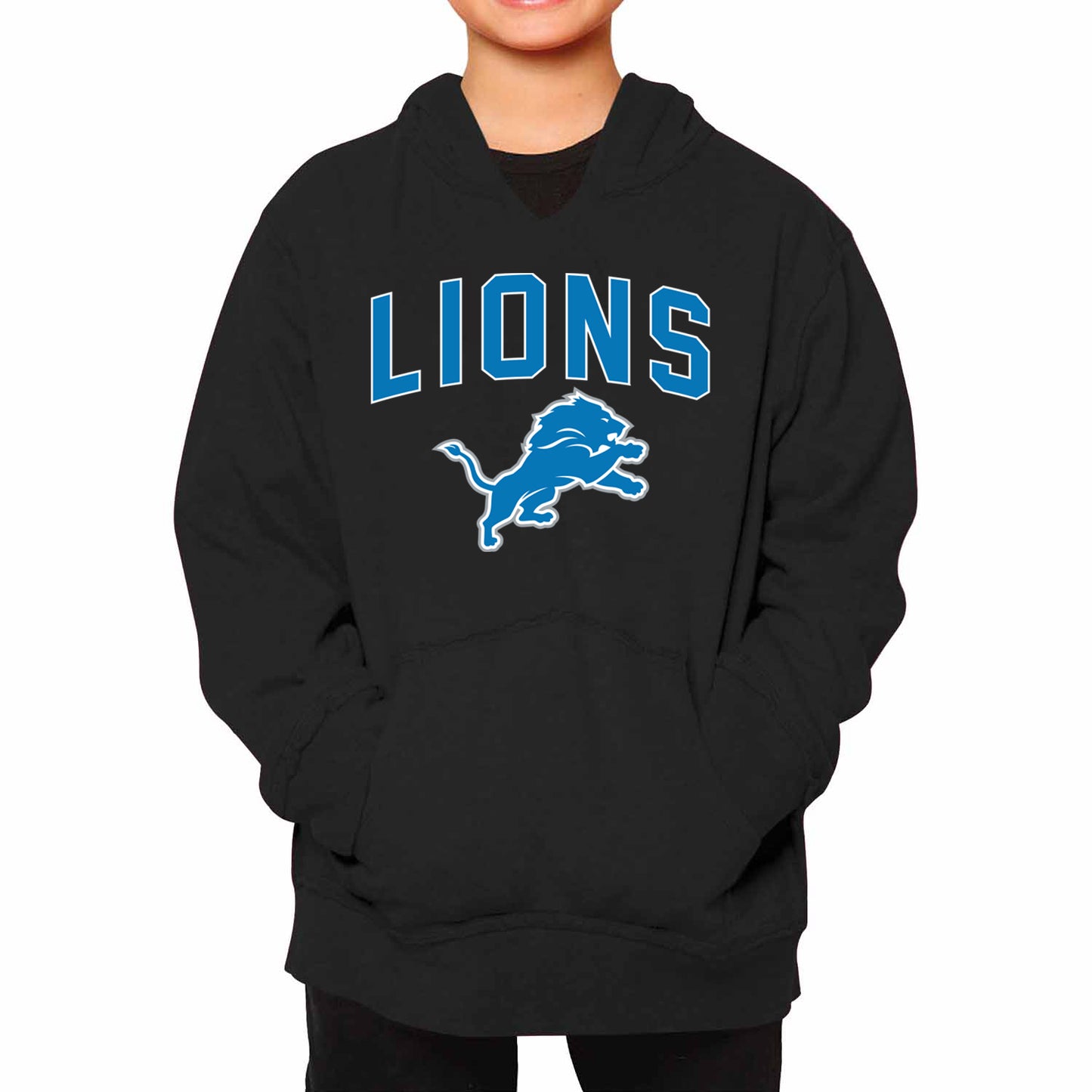 Detroit Lions NFL Youth Home Team Hoodie- Kids Hooded Sweatshirt - Black