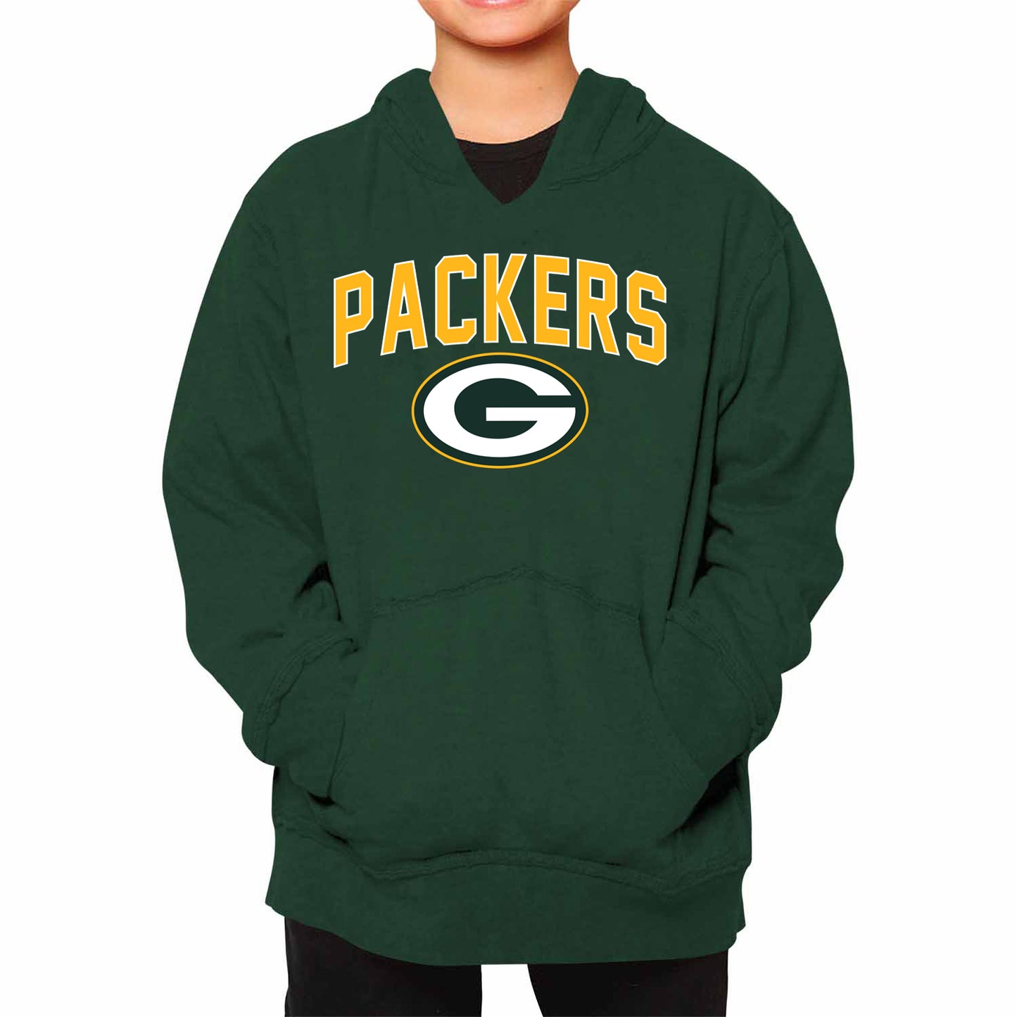 Green Bay Packers NFL Youth Home Team Hoodie- Kids Hooded Sweatshirt - Green