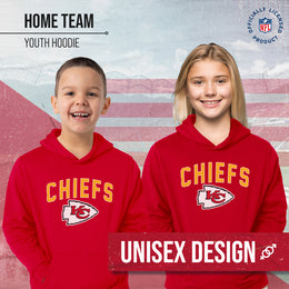 Kansas City Chiefs NFL Youth Home Team Hoodie- Kids Hooded Sweatshirt - Red