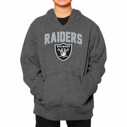 Las Vegas Raiders NFL Youth Home Team Hoodie- Kids Hooded Sweatshirt - Sport Gray