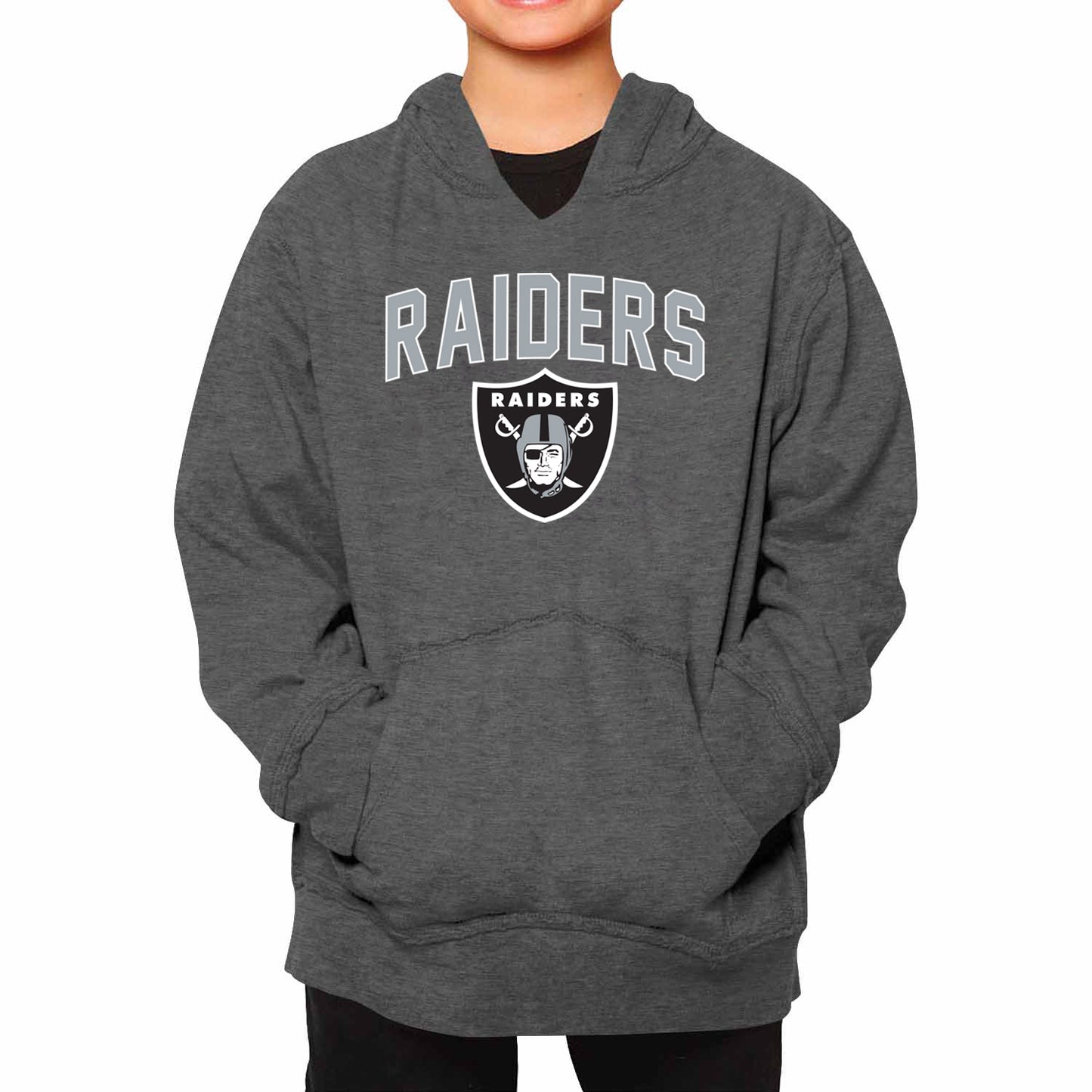 Las Vegas Raiders NFL Youth Home Team Hoodie- Kids Hooded Sweatshirt - Sport Gray