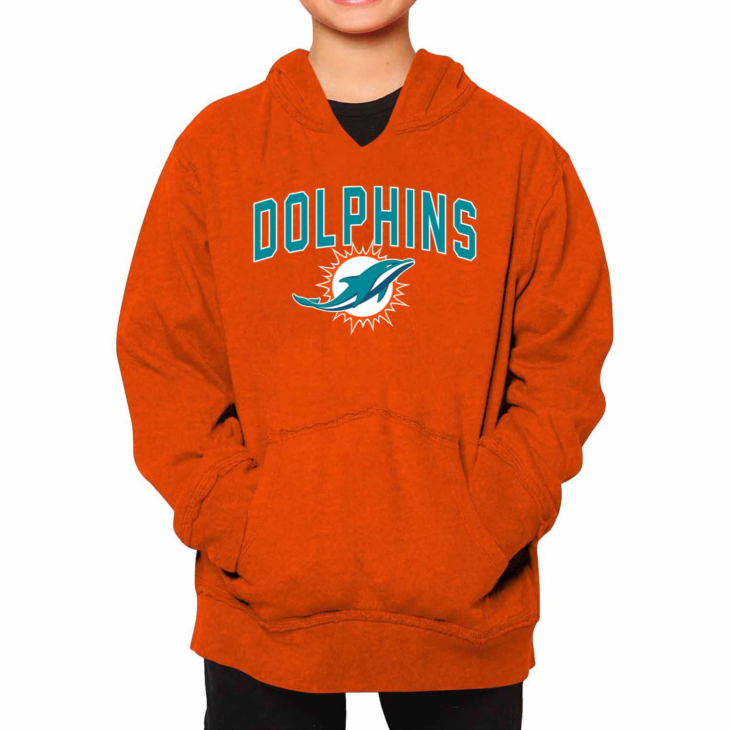 Miami Dolphins NFL Youth Home Team Hoodie- Kids Hooded Sweatshirt - Orange
