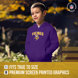 Minnesota Vikings NFL Youth Home Team Hoodie- Kids Hooded Sweatshirt - Purple