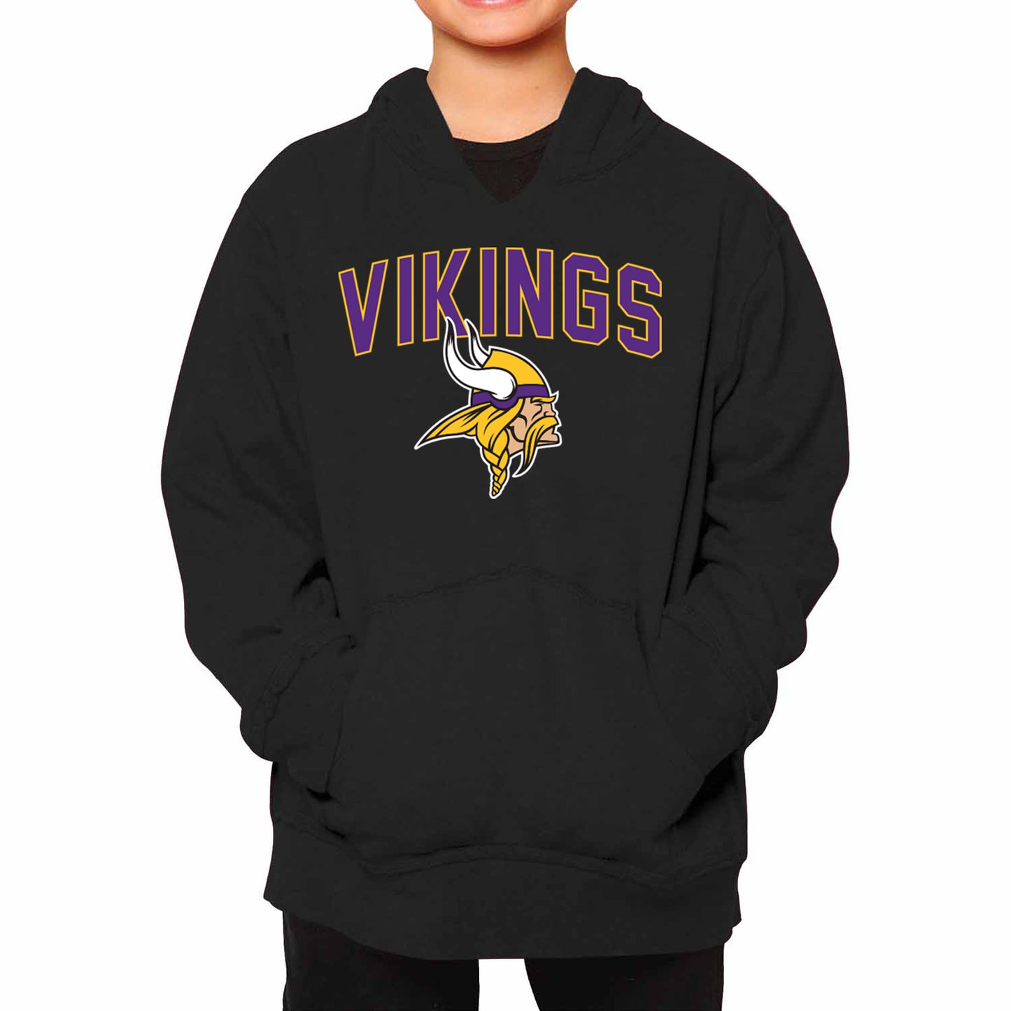 Minnesota Vikings NFL Youth Home Team Hoodie- Kids Hooded Sweatshirt - Black