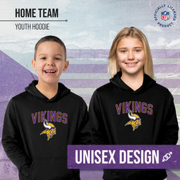 Minnesota Vikings NFL Youth Home Team Hoodie- Kids Hooded Sweatshirt - Black