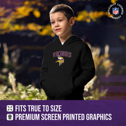 Minnesota Vikings NFL Youth Home Team Hoodie- Kids Hooded Sweatshirt - Black