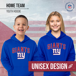 New York Giants NFL Youth Home Team Hoodie- Kids Hooded Sweatshirt - Royal