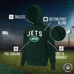 New York Jets NFL Youth Home Team Hoodie- Kids Hooded Sweatshirt - Green