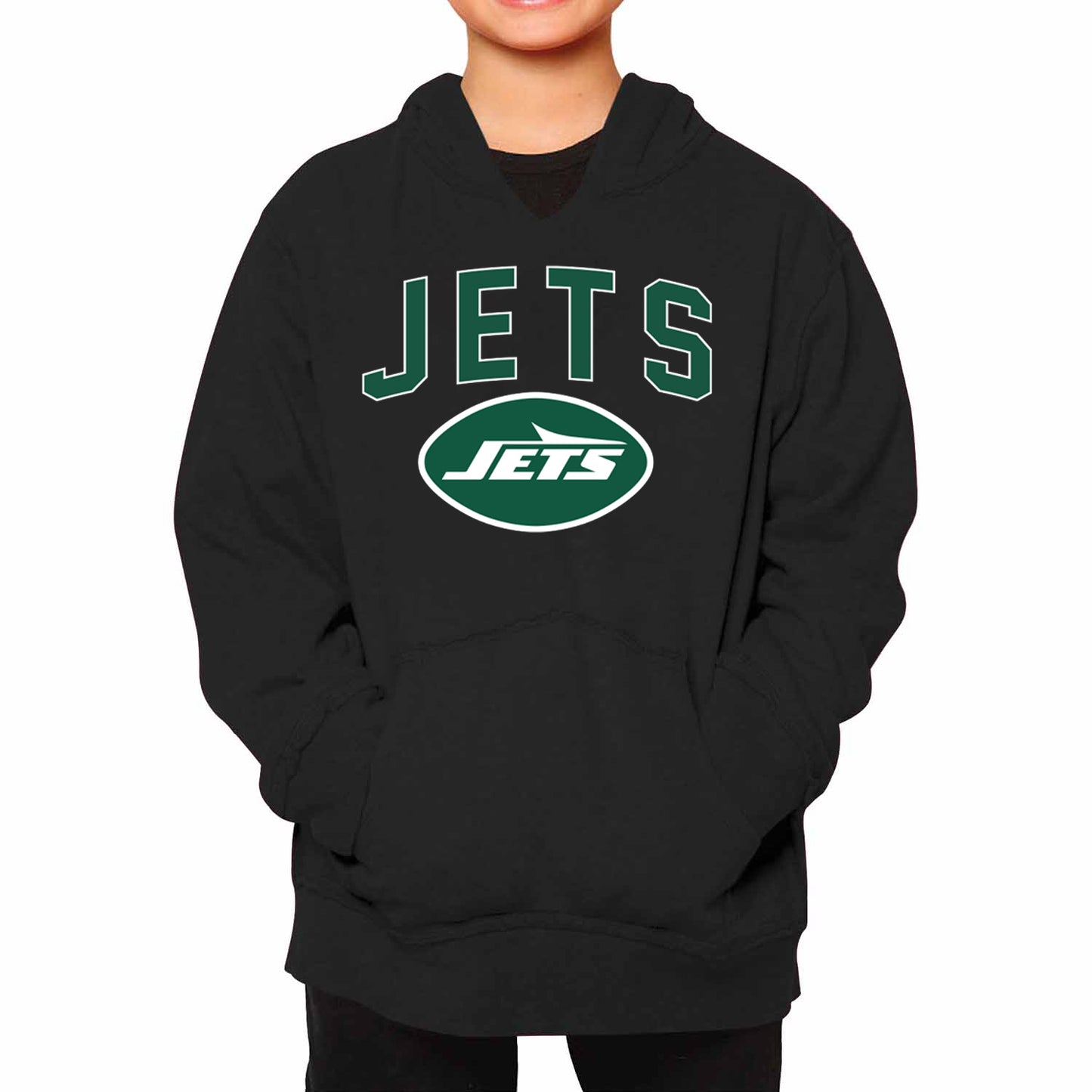 New York Jets NFL Youth Home Team Hoodie- Kids Hooded Sweatshirt - Black