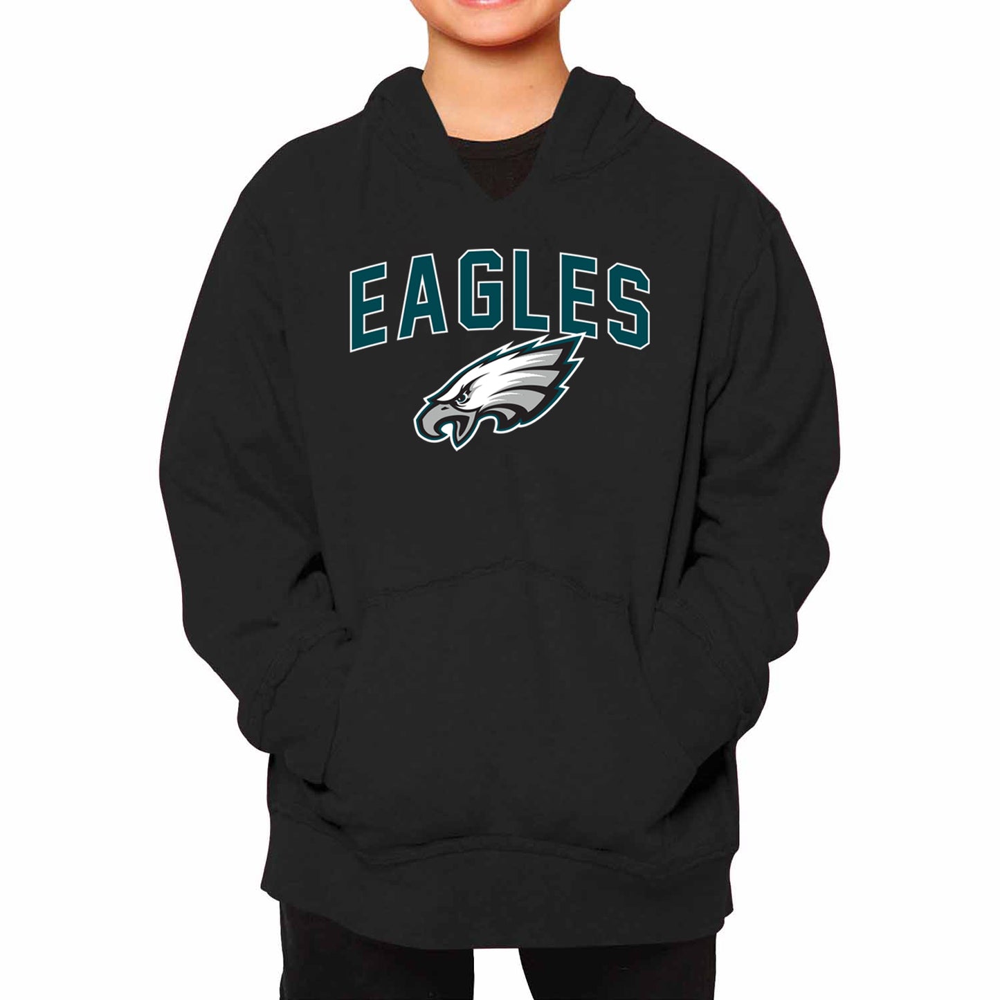 Philadelphia Eagles NFL Youth Home Team Hoodie- Kids Hooded Sweatshirt - Black
