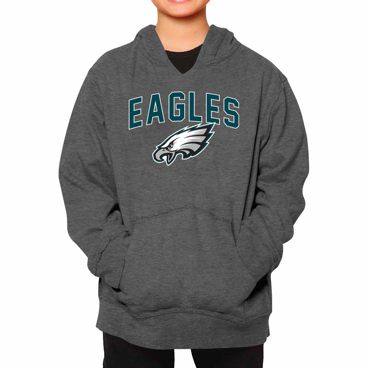 Philadelphia Eagles NFL Youth Home Team Hoodie- Kids Hooded Sweatshirt - Sport Gray
