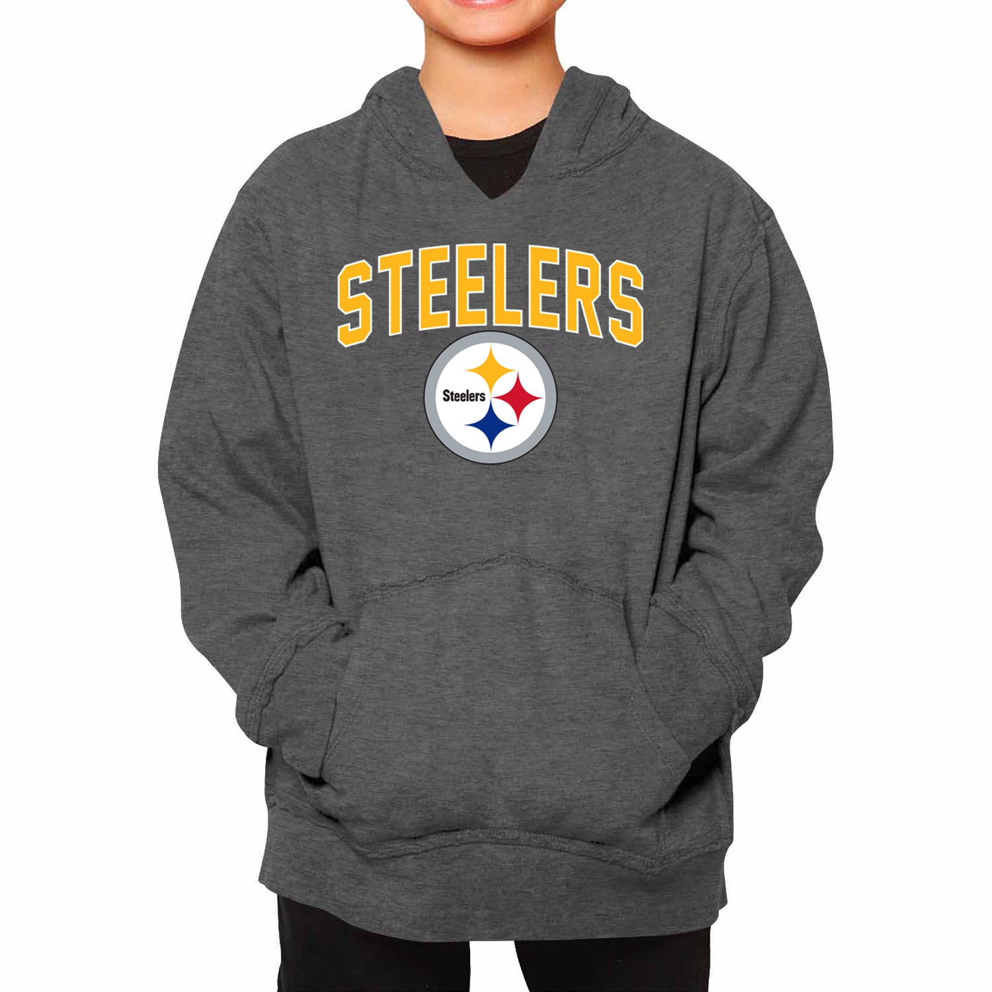 Pittsburgh Steelers NFL Youth Home Team Hoodie- Kids Hooded Sweatshirt - Sport Gray