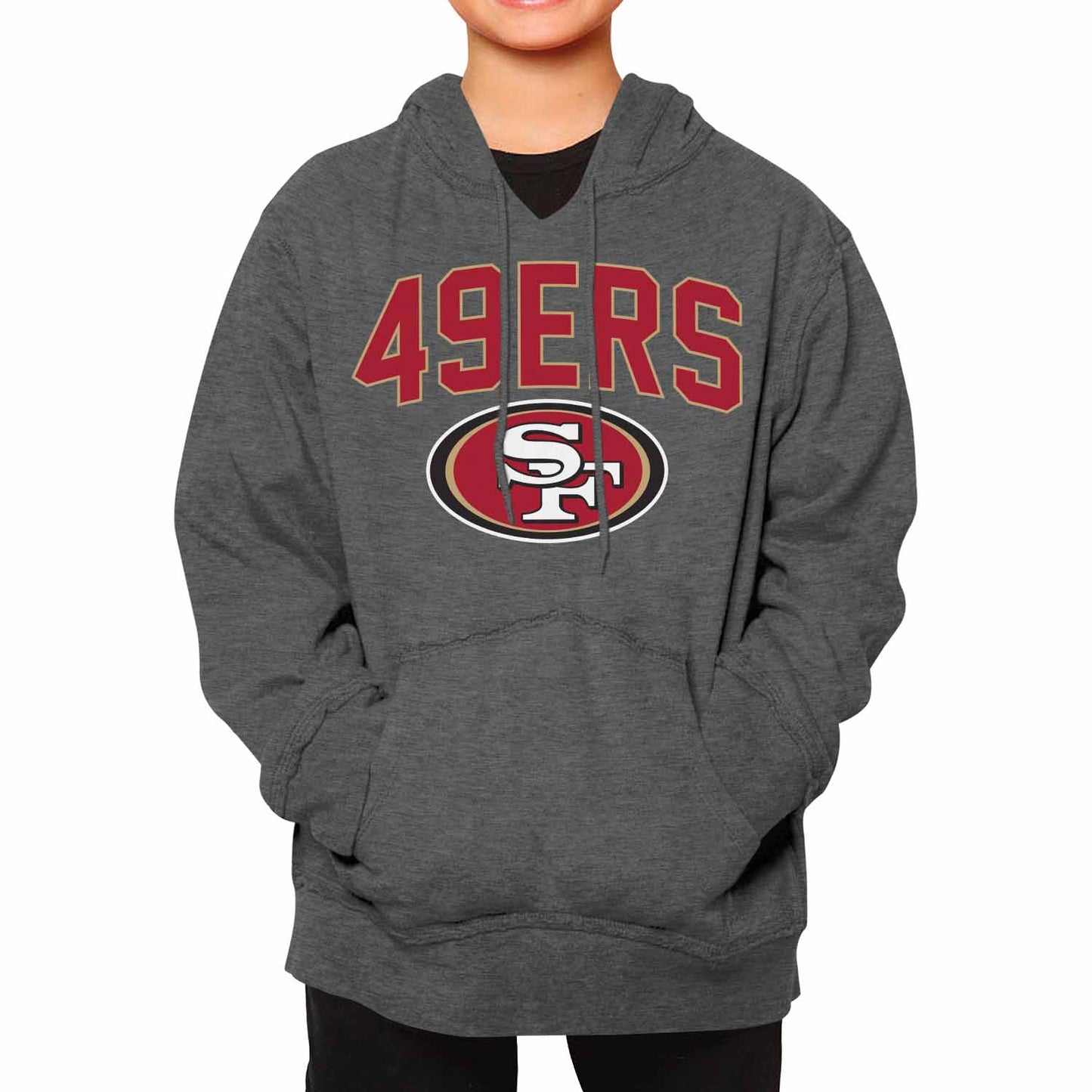 San Francisco 49ers NFL Youth Home Team Hoodie- Kids Hooded Sweatshirt - Sport Gray