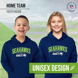 Seattle Seahawks NFL Youth Home Team Hoodie- Kids Hooded Sweatshirt - Navy