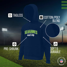 Seattle Seahawks NFL Youth Home Team Hoodie- Kids Hooded Sweatshirt - Navy