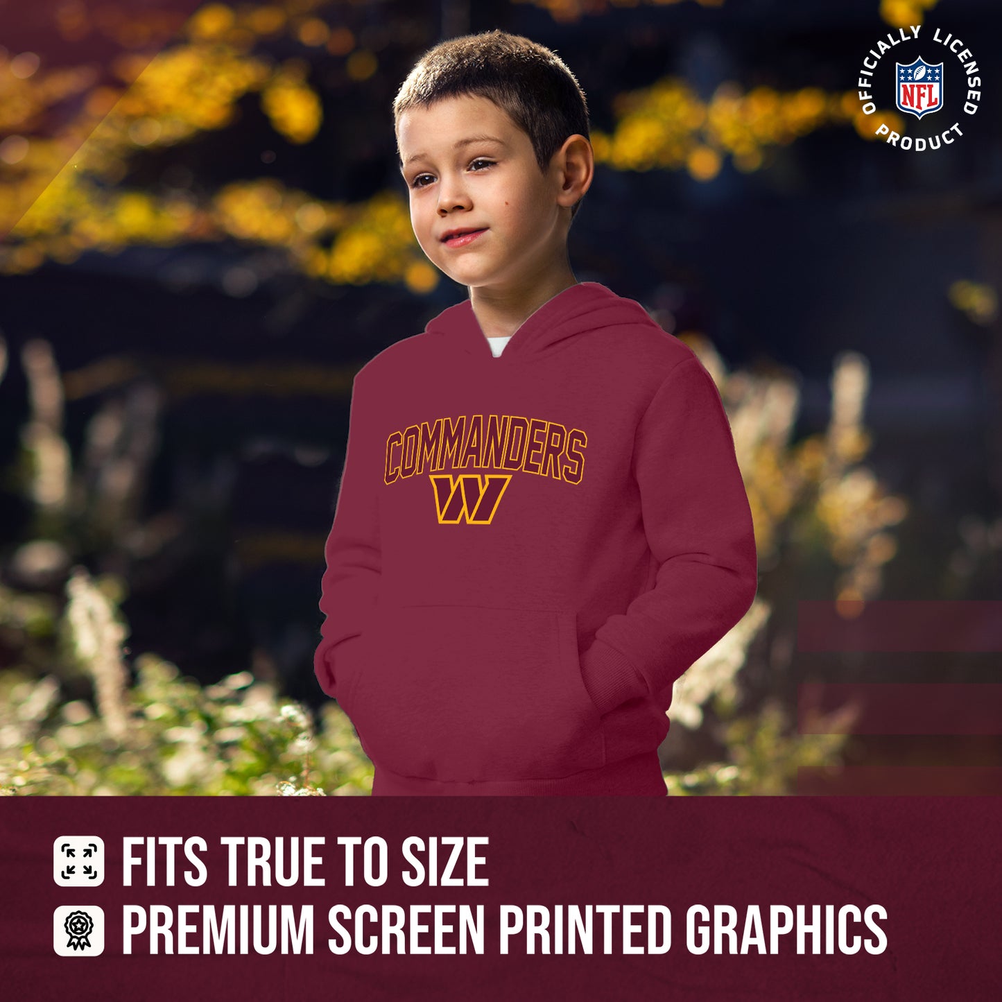 Washington Commanders NFL Youth Home Team Hoodie- Kids Hooded Sweatshirt - Maroon