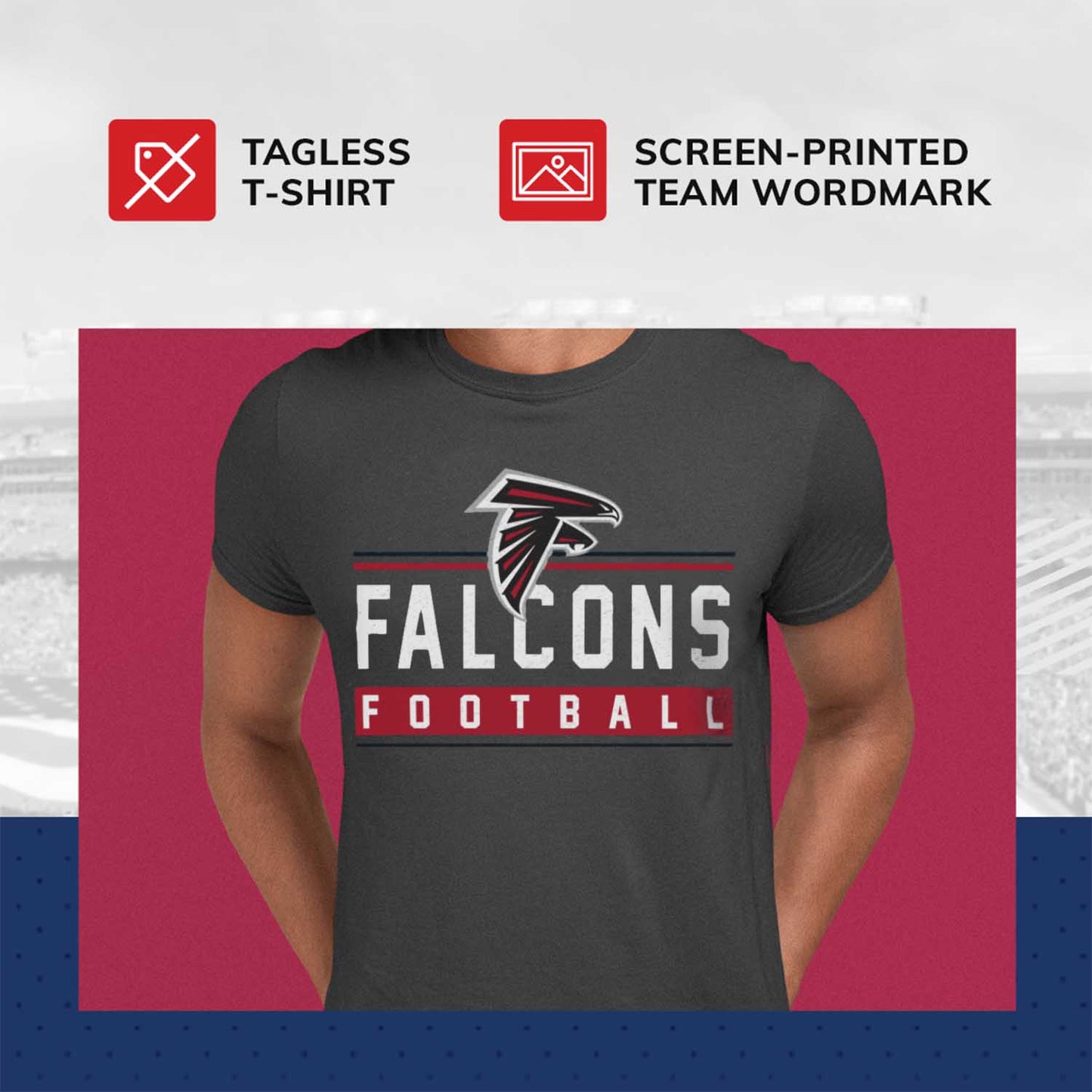 Atlanta Falcons NFL Adult MVP True Fan T-Shirt - Charcoal