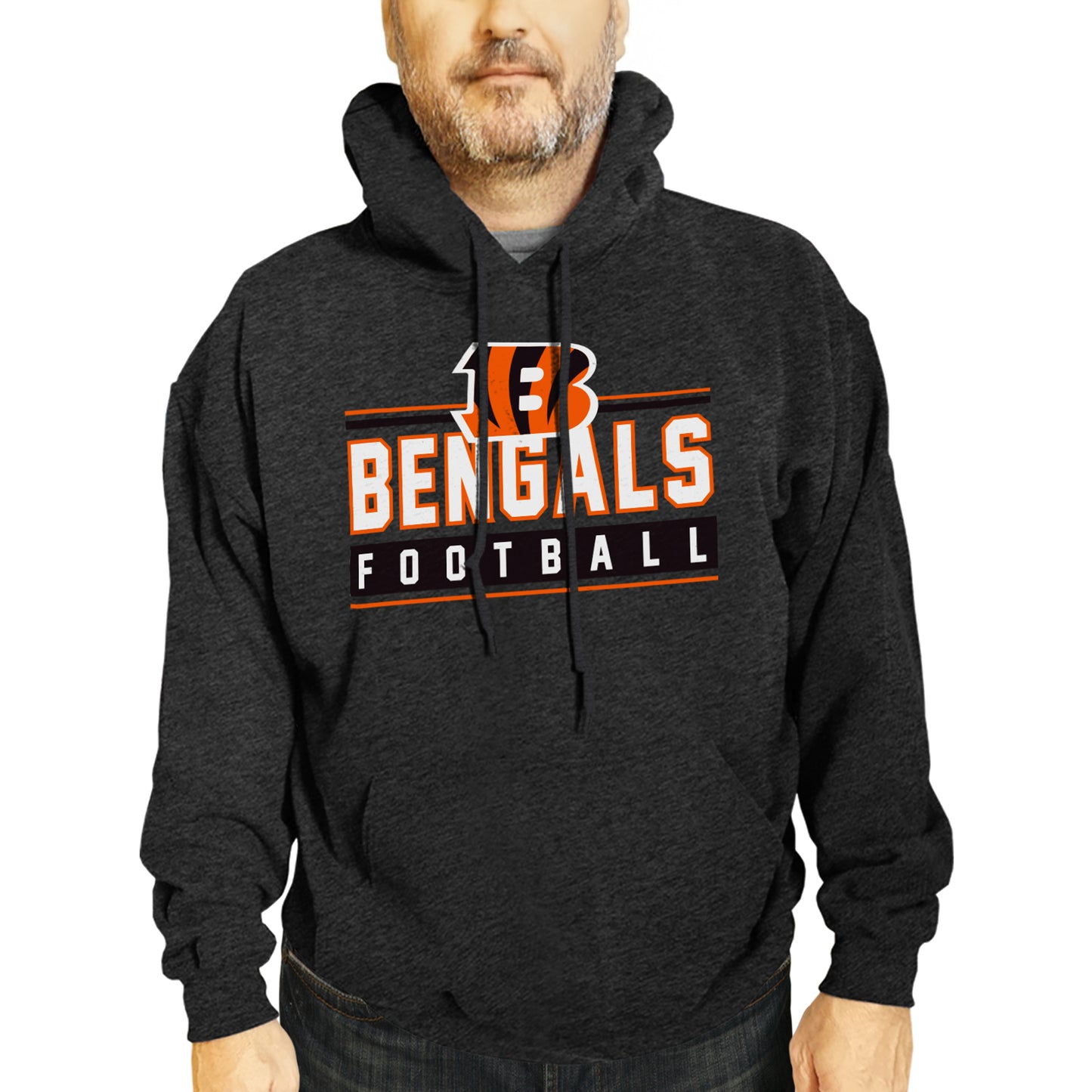 Cincinnati Bengals NFL Adult True Fan Hooded Charcoal Sweatshirt - Charcoal