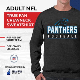 Carolina Panthers NFL Adult True Fan Crewneck Sweatshirt - Charcoal
