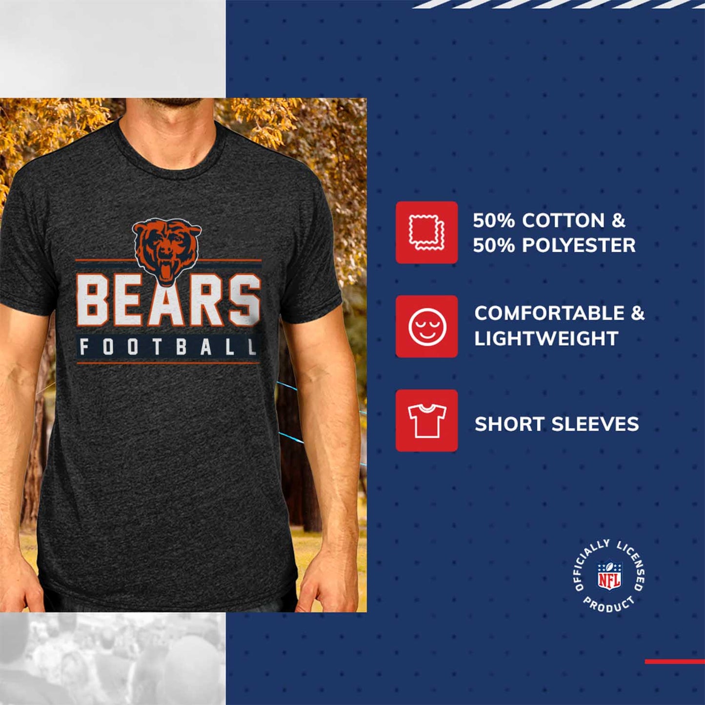 Chicago Bears NFL Adult MVP True Fan T-Shirt - Charcoal